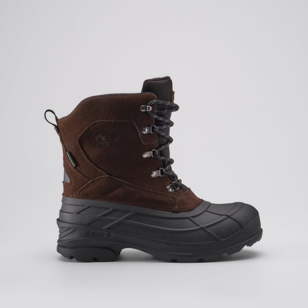 Kamik Men's Fargo 2 Winter Boots Waterproof Insulated Dark Brown Size 12 Suede